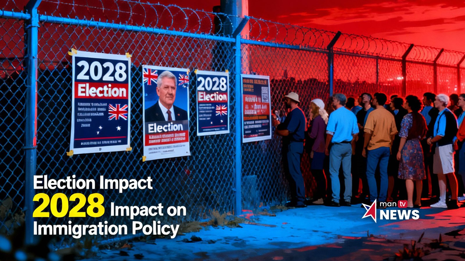 Election posters and voters as the Coalition signals major migration cuts ahead of the 2028 Australian federal election