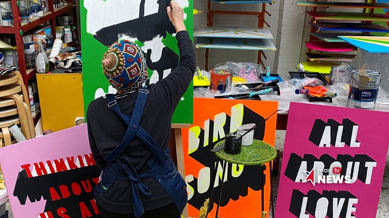 Morag Myerscough workshop on the Gold Coast with artists exploring colour and design